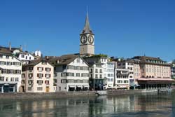 St. Peter Kirche, Limmat River, Zurich, Switzerland
